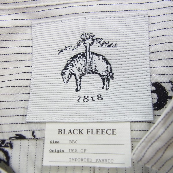 実際に弊社で買取させて頂いたBlack Fleece By Brooks Brothers ストライプ×ロゴ刺繍 ボタンダウンシャツ BB0の画像 2枚目
