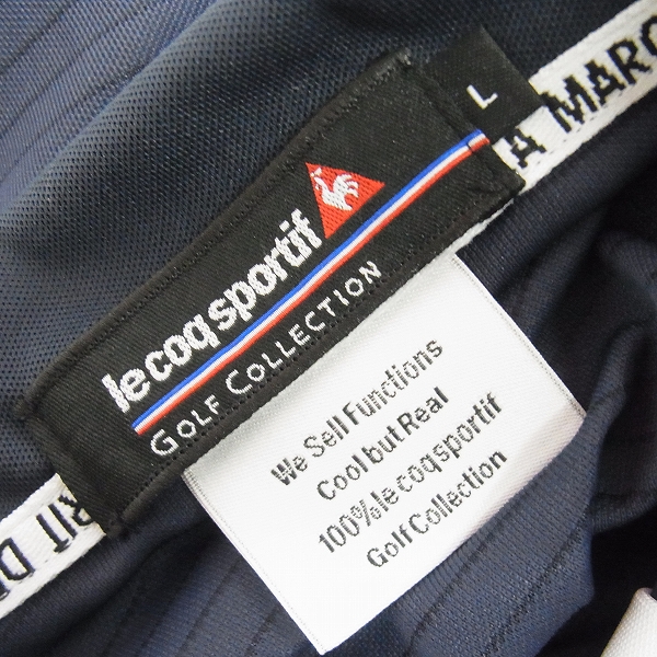 実際に弊社で買取させて頂いたlecoqsportif/ルコックスポルティフ ゴルフコレクション ゴルフウェア ボーダー ポロシャツ 紺/赤 2点セット Lの画像 2枚目