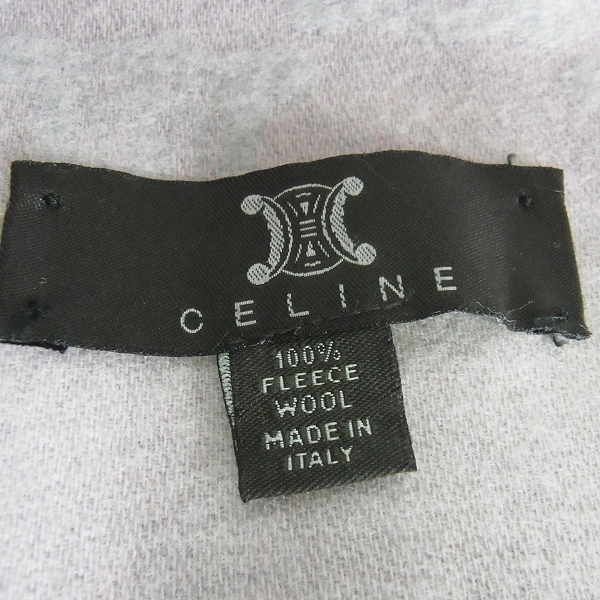 実際に弊社で買取させて頂いたCELINE/セリーヌ ロゴ総柄/フリンジ ウールマフラーの画像 5枚目