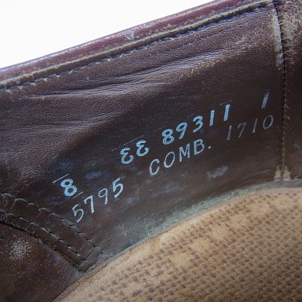 実際に弊社で買取させて頂いたAllen Edmonds/アレンエドモンズ キャップトゥ 内羽根 レザーシューズ 8EEの画像 5枚目