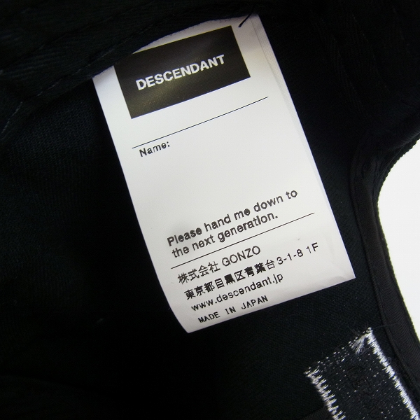 実際に弊社で買取させて頂いたDESCENDANT/ディセンダント OTTO バックブランドロゴ刺繍 キャップ スナップバック の画像 5枚目