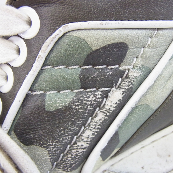 実際に弊社で買取させて頂いたGIVENCHY/ジバンシィ 迷彩/カモフラ柄 レザーハイカットスニーカー/40の画像 7枚目