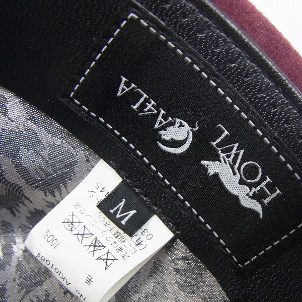 実際に弊社で買取させて頂いたCA4LA/カシラ×HOWL コラボ メルトンウール 中折ハット Mの画像 5枚目