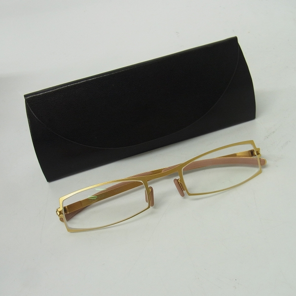 実際に弊社で買取させて頂いたMYKITA/マイキータ 度入り メガネフレーム AMI マットゴールド　の画像 6枚目