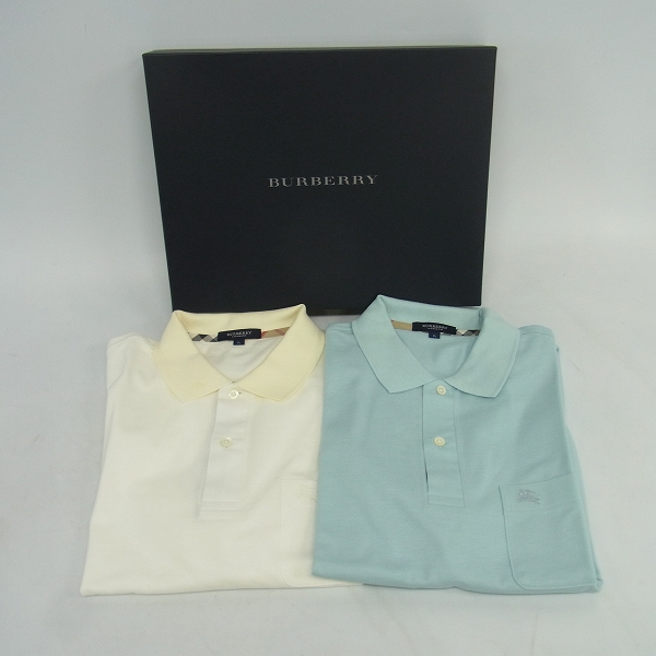 実際に弊社で買取させて頂いた【未使用】BURBERRY LONDON/バーバリーロンドン ゴルフウェア 半袖ポロシャツ L 2点セット