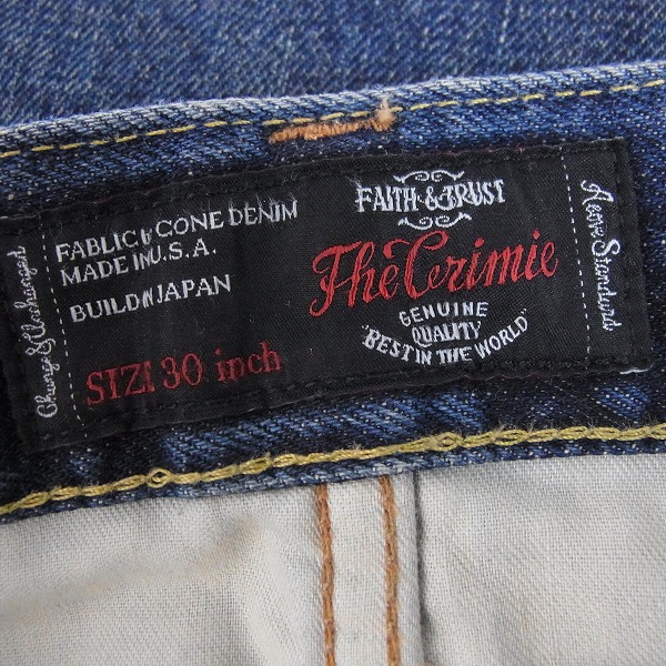 実際に弊社で買取させて頂いたCRIMIE/クライミー ストレート デニムパンツ 30/32 2点セットの画像 2枚目