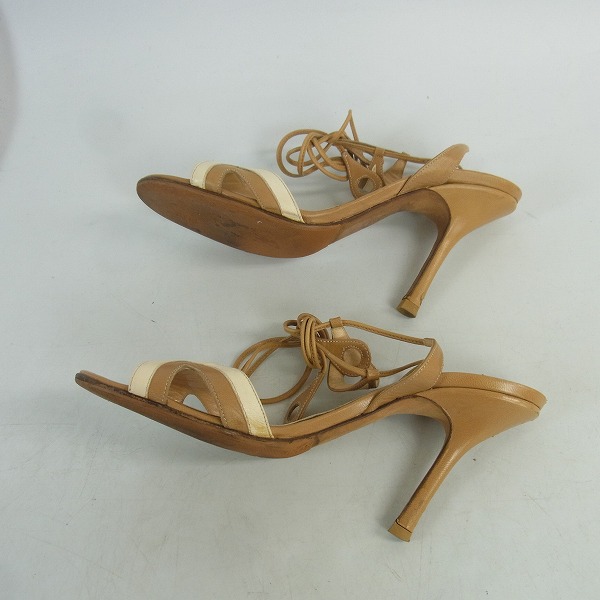 実際に弊社で買取させて頂いたJIMMY CHOO/ジミーチュウ レースアップオープントゥパンプス/37.5の画像 3枚目