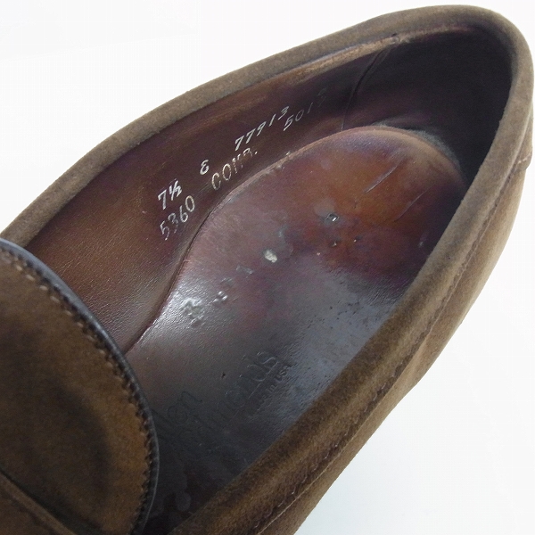 実際に弊社で買取させて頂いたAllen Edmonds/アレンエドモンズ スエード コインローファー 7.5Eの画像 4枚目