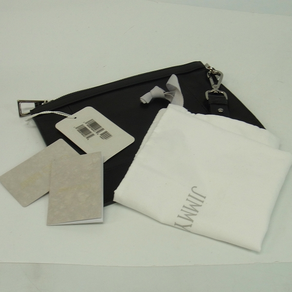 実際に弊社で買取させて頂いたJIMMY CHOO/ジミーチュウ DEREK MINI/ID ミニスタッズ付き Black サテンレザー・ミニクラッチバッグの画像 5枚目