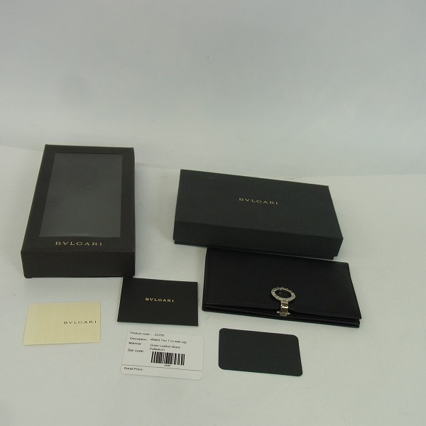 実際に弊社で買取させて頂いたBVLGARI/ブルガリ ロゴクリップ付きロングウォレット/長財布 グレインレザーの画像 8枚目