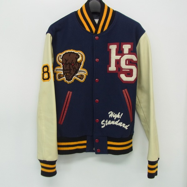 実際に弊社で買取させて頂いたGOLDEN BEAR/ゴールデンベア×HIGH STANDARD/ハイスタンダード ハリラン別注/袖レザースタジャン/M