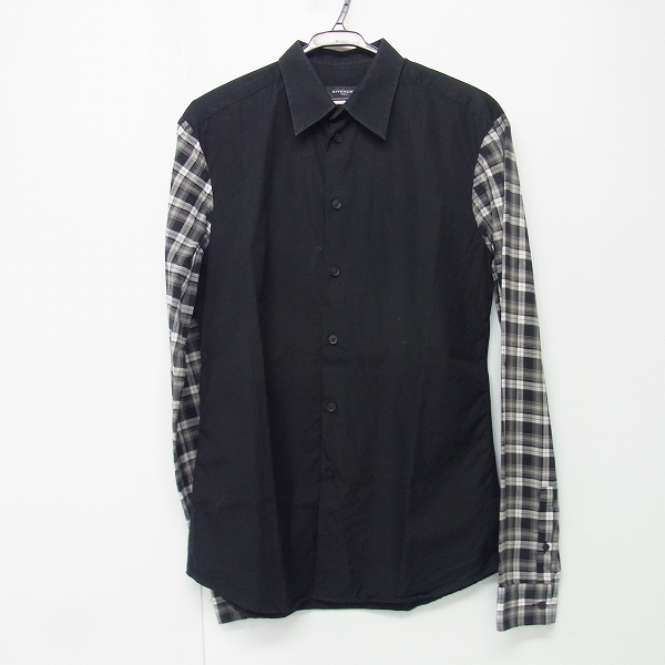 実際に弊社で買取させて頂いたGIVENCHY/ジバンシー チェック 切替 長袖シャツ 38