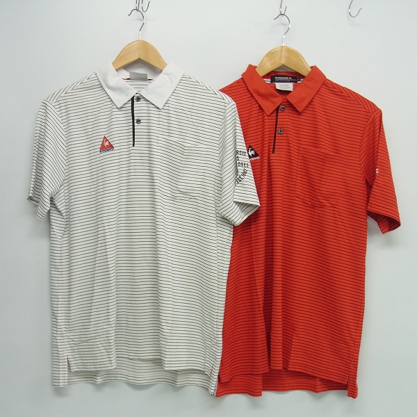 実際に弊社で買取させて頂いたlecoqsportif/ルコックスポルティフ ゴルフコレクション ゴルフウェア ボーダー ポロシャツ 白/赤 2点セット L