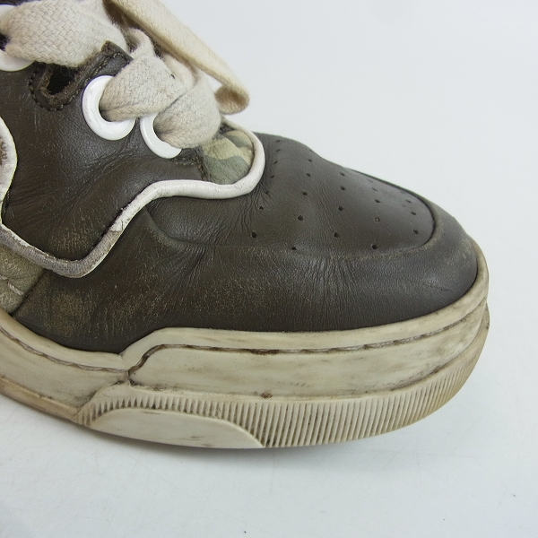 実際に弊社で買取させて頂いたGIVENCHY/ジバンシィ 迷彩/カモフラ柄 レザーハイカットスニーカー/40の画像 6枚目