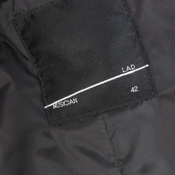 実際に弊社で買取させて頂いたLAD MUSICIAN/ラッドミュージシャン 2011AW シンサレート 袖レザーライダースジップスタジャン2211-351/42の画像 2枚目