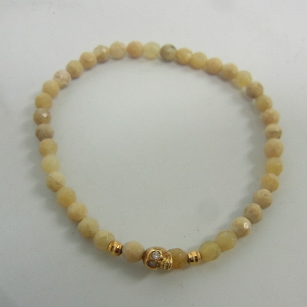 実際に弊社で買取させて頂いた【ギャラ付き】LoreeRodkin/ローリーロドキン 18K タイニースカルビーズブレスレット B14S1-004AOの画像 1枚目