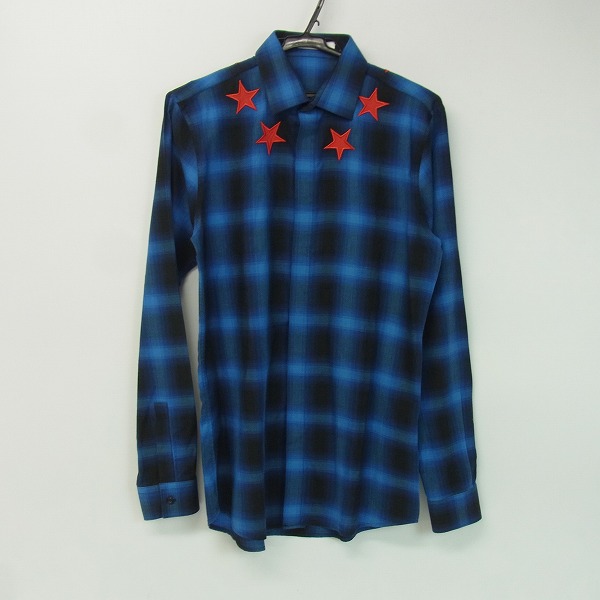 実際に弊社で買取させて頂いたGIVENCHY/ジバンシー 17AW スターパッチ チェックシャツ 17F 6010 335 410/38