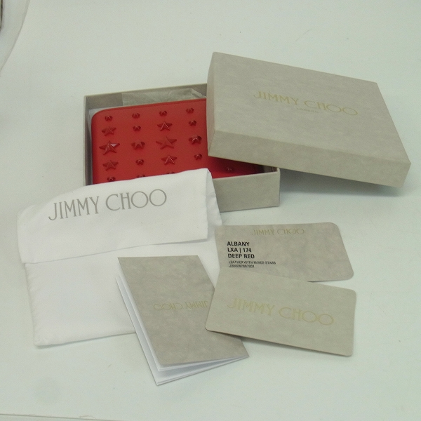 実際に弊社で買取させて頂いたJIMMY CHOO/ジミーチュウ ALBANY/アルバニー スタースタッズ 2つ折り財布/ウォレットの画像 7枚目