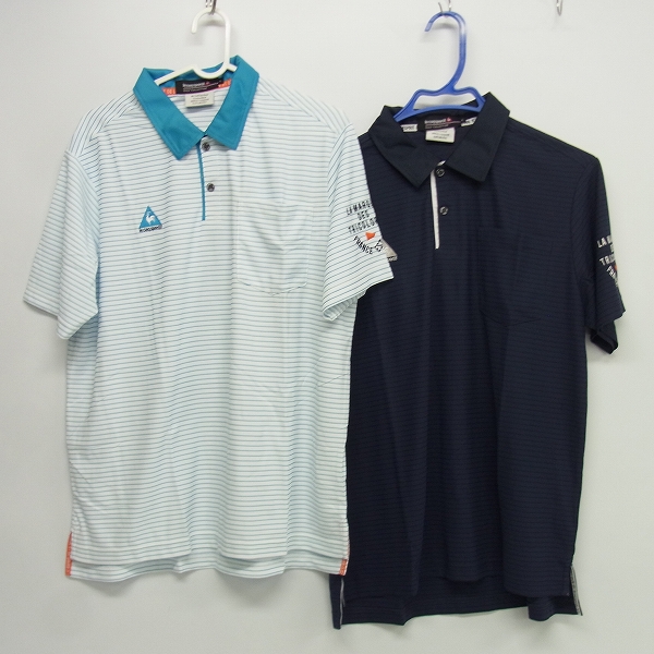実際に弊社で買取させて頂いたlecoqsportif/ルコックスポルティフ ゴルフコレクション ゴルフウェア ボーダー ポロシャツ 紺/水色 2点セット L