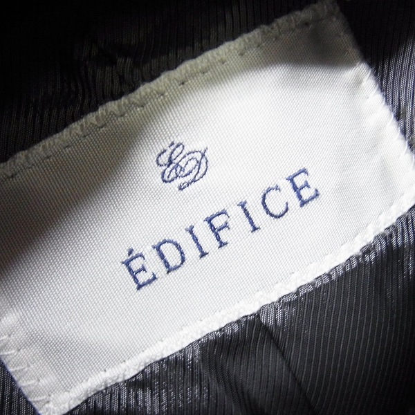 実際に弊社で買取させて頂いたEDIFICE/エディフィス グレンプレイドメルトンショールカラー ジャケット 12-011-300-1005-3-0 Size：44の画像 2枚目