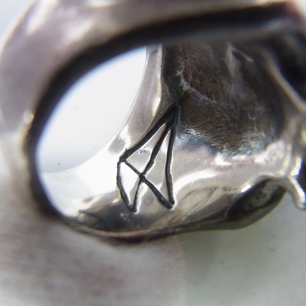 実際に弊社で買取させて頂いた【ギャラ付】CRAZY PIG/クレイジーピッグ ラージエビルスカルリング/EVIL SKULL 15号の画像 4枚目