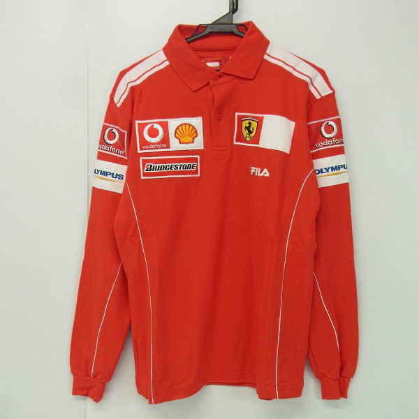 実際に弊社で買取させて頂いたFILA/フィラ FERRARI/フェラーリ 長袖ポロシャツ S