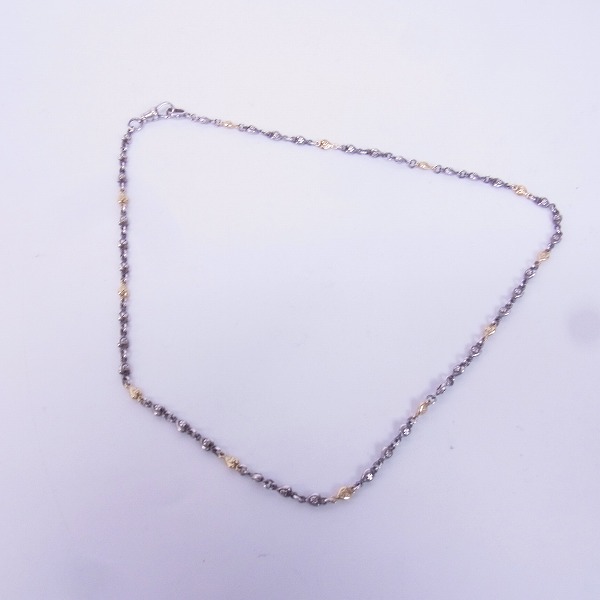 実際に弊社で買取させて頂いたLoree Rodkin/ローリーロドキン タイニーハートクロス チェーンネックレス SV925×K18YG/L216-700の画像 4枚目