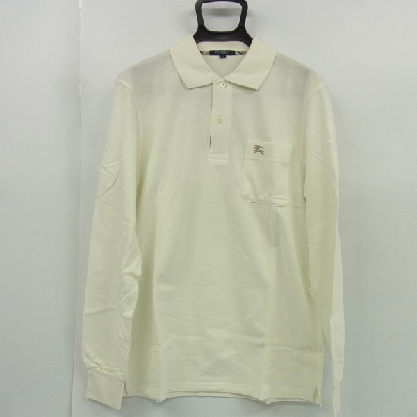 実際に弊社で買取させて頂いたBURBERRY LONDON/バーバリーロンドン ゴルフウェア ロゴ刺繍 長袖ポロシャツ ホワイト L