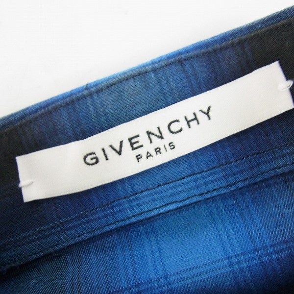 実際に弊社で買取させて頂いたGIVENCHY/ジバンシー 17AW スターパッチ チェックシャツ 17F 6010 335 410/38の画像 2枚目