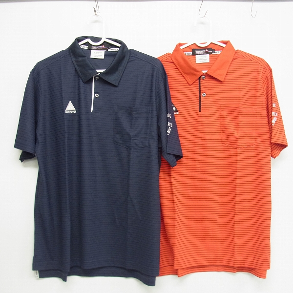 実際に弊社で買取させて頂いたlecoqsportif/ルコックスポルティフ ゴルフコレクション ゴルフウェア ボーダー ポロシャツ 紺/赤 2点セット L