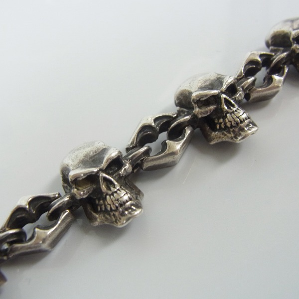 実際に弊社で買取させて頂いたCRAZY PIG/クレイジーピッグ スカルリンクブレスレットの画像 3枚目