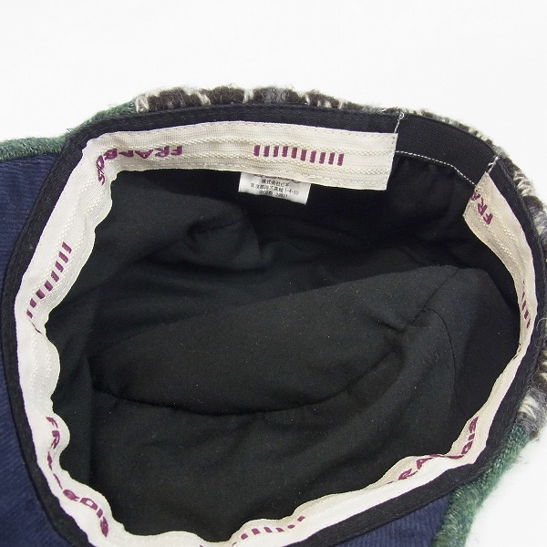 実際に弊社で買取させて頂いたFRAPBOIS/フラボア ツイード ボア ニットキャップ/Ｆの画像 4枚目