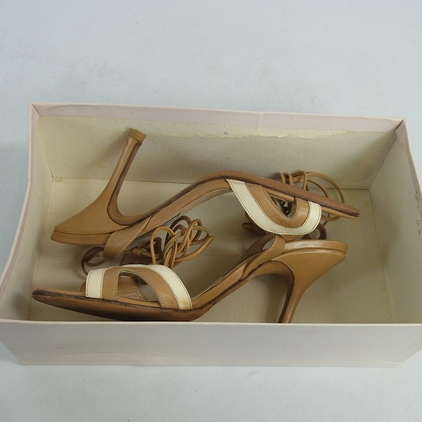 実際に弊社で買取させて頂いたJIMMY CHOO/ジミーチュウ レースアップオープントゥパンプス/37.5の画像 8枚目