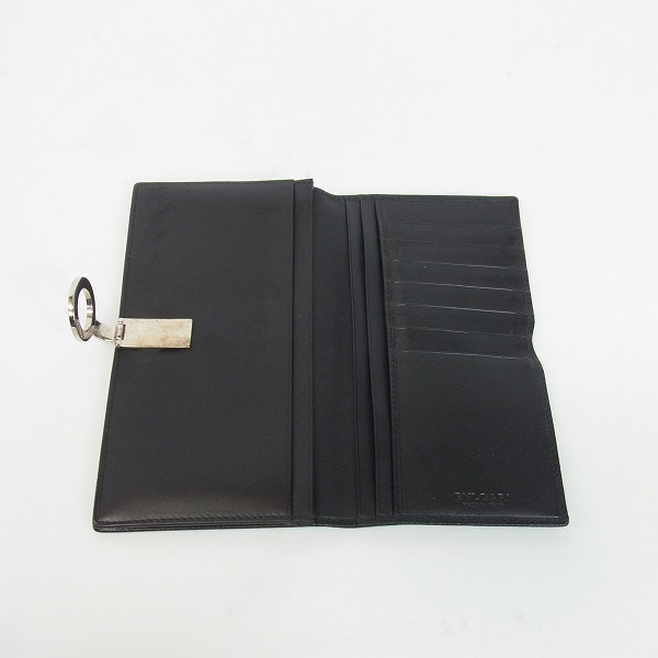 実際に弊社で買取させて頂いたBVLGARI/ブルガリ ロゴクリップ付きロングウォレット/長財布 グレインレザーの画像 4枚目
