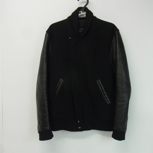 実際に弊社で買取させて頂いたLAD MUSICIAN/ラッドミュージシャン 2011AW シンサレート 袖レザーライダースジップスタジャン2211-351/42