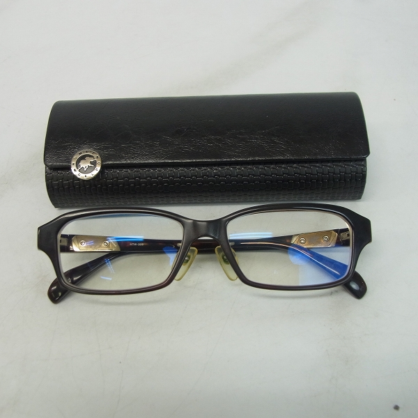 実際に弊社で買取させて頂いたHUNTING WORLD/ハンティングワールド スクエアメガネフレーム べっ甲柄 HTW-006/145の画像 7枚目