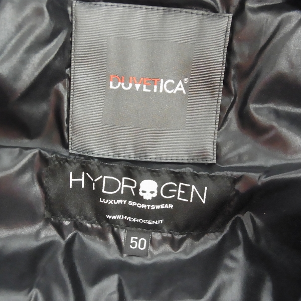 実際に弊社で買取させて頂いたHYDROGEN×DUVETICA/ハイドロゲン×デュベティカ ブラックカモ ダウンジャケット 21D004/50の画像 2枚目