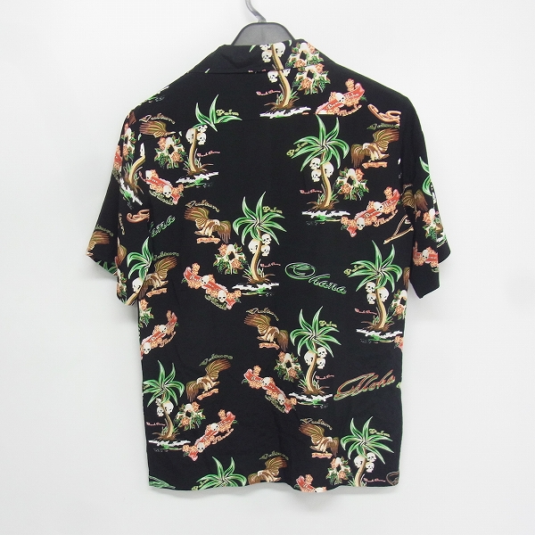 実際に弊社で買取させて頂いたBACKBONE/バックボーン レーヨン スカル アロハシャツ Lの画像 1枚目