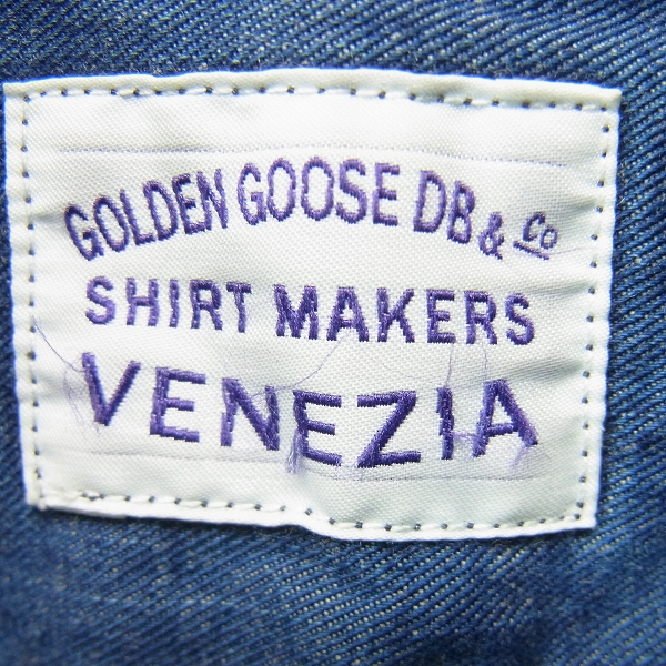 実際に弊社で買取させて頂いたGOLDEN GOOSE/ゴールデングース 襟スタッズ USED加工 デニムシャツ Mの画像 2枚目