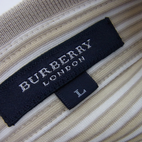 実際に弊社で買取させて頂いたBURBERRY LONDON/バーバリーロンドン ゴルフウェア ボタンダウン ポロシャツ ベージュ Lの画像 2枚目
