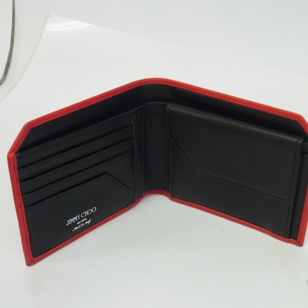 実際に弊社で買取させて頂いたJIMMY CHOO/ジミーチュウ ALBANY/アルバニー スタースタッズ 2つ折り財布/ウォレットの画像 4枚目