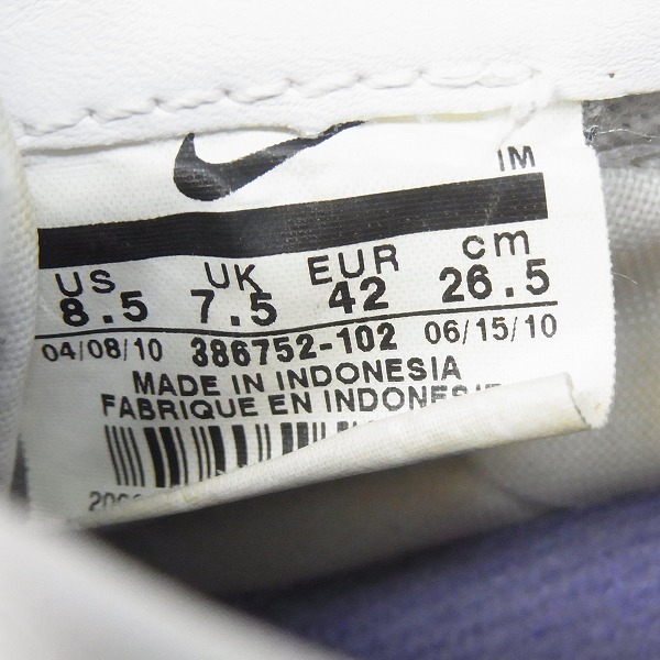 実際に弊社で買取させて頂いたNIKE×Fragment Design/ナイキ×フラグメント デザイン ALL COURT PREMIUM LTHR 386752-102/26.5の画像 5枚目