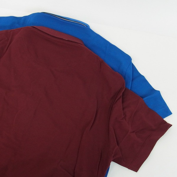 実際に弊社で買取させて頂いたBURBERRY LONDON/バーバリーロンドン ゴルフウェア 半袖ポロシャツ ブルー/ボルドー L 2点セットの画像 2枚目