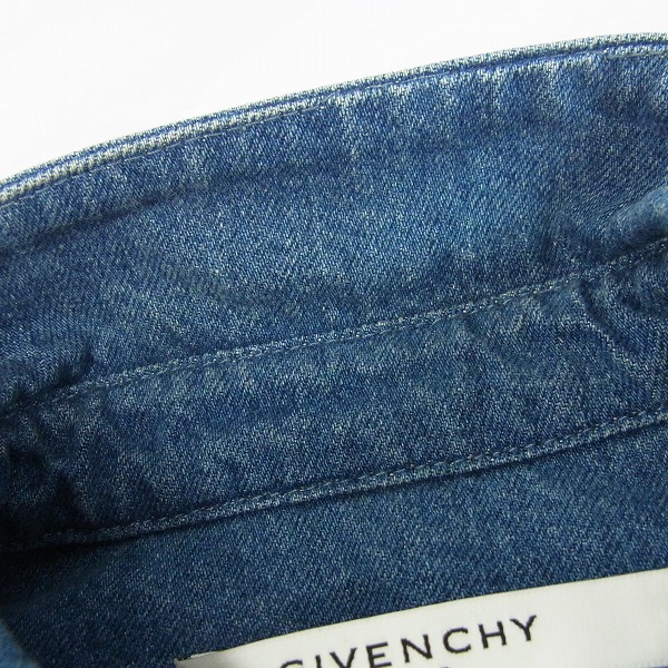 実際に弊社で買取させて頂いたGIVENCHY/ジバンシー 17AW スターパッチ デニムシャツ/XSの画像 5枚目