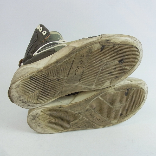 実際に弊社で買取させて頂いたGIVENCHY/ジバンシィ 迷彩/カモフラ柄 レザーハイカットスニーカー/40の画像 2枚目