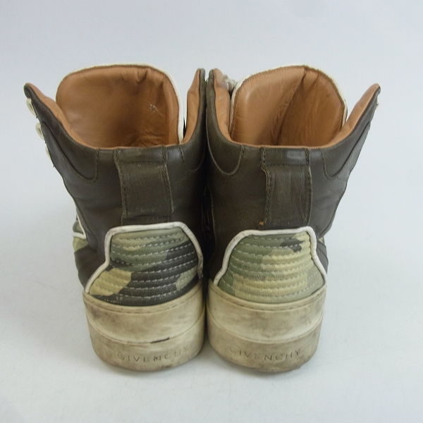 実際に弊社で買取させて頂いたGIVENCHY/ジバンシィ 迷彩/カモフラ柄 レザーハイカットスニーカー/40の画像 1枚目