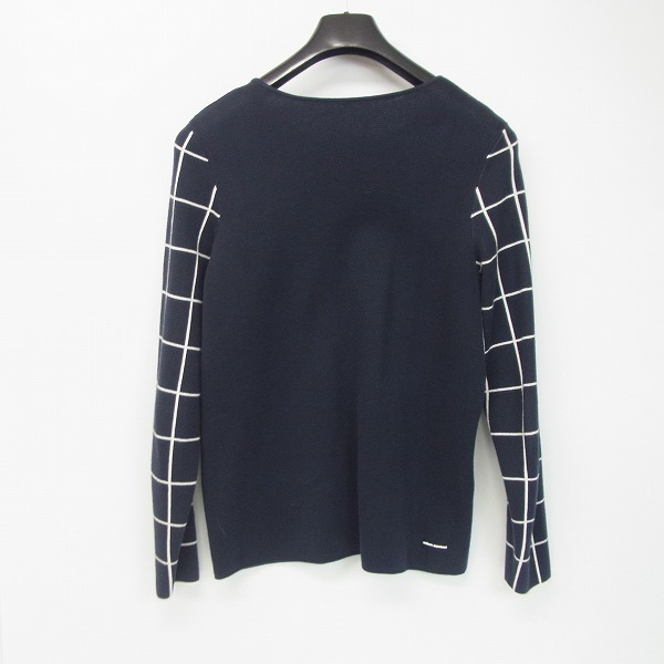 実際に弊社で買取させて頂いたuniform experiment/ユニフォームエクスペリメント 袖柄切替 ウール ニット UE-150095/1の画像 1枚目