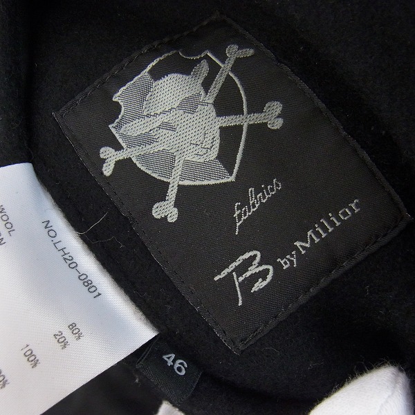 実際に弊社で買取させて頂いたLithium homme/リチウムオム MILIOR ヘビーメルトン Pコート 46の画像 3枚目