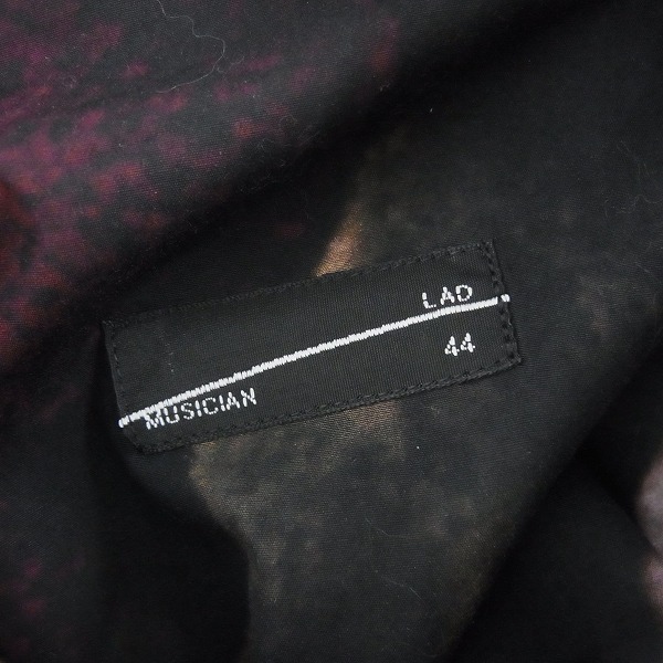 実際に弊社で買取させて頂いたLAD MUSICIAN/ラッドミュージシャン BROAD INKJET BIG ROSE/ローズプリント ビッグ シャツ 2117-102/44の画像 2枚目