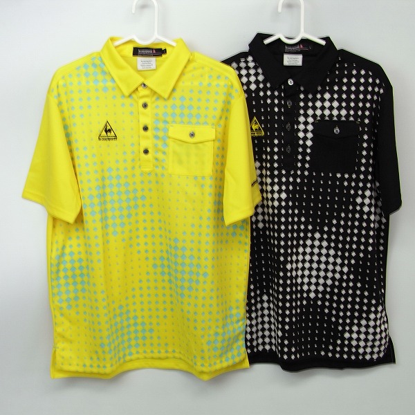 実際に弊社で買取させて頂いたle coq sportif/ルコックスポルティフ ゴルフウェア 半袖 ロゴ刺繍 ポロシャツ 2点セット/L